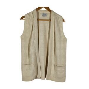 MILRANK MEN’S BEIGE CLASSIC STYLE KNIT SWEATER VEST WITH POCKETS –  SIZE MEDIUM